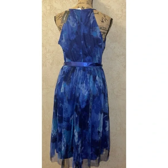 Candalite Blue Halter Dress - Picture 2 of 5
